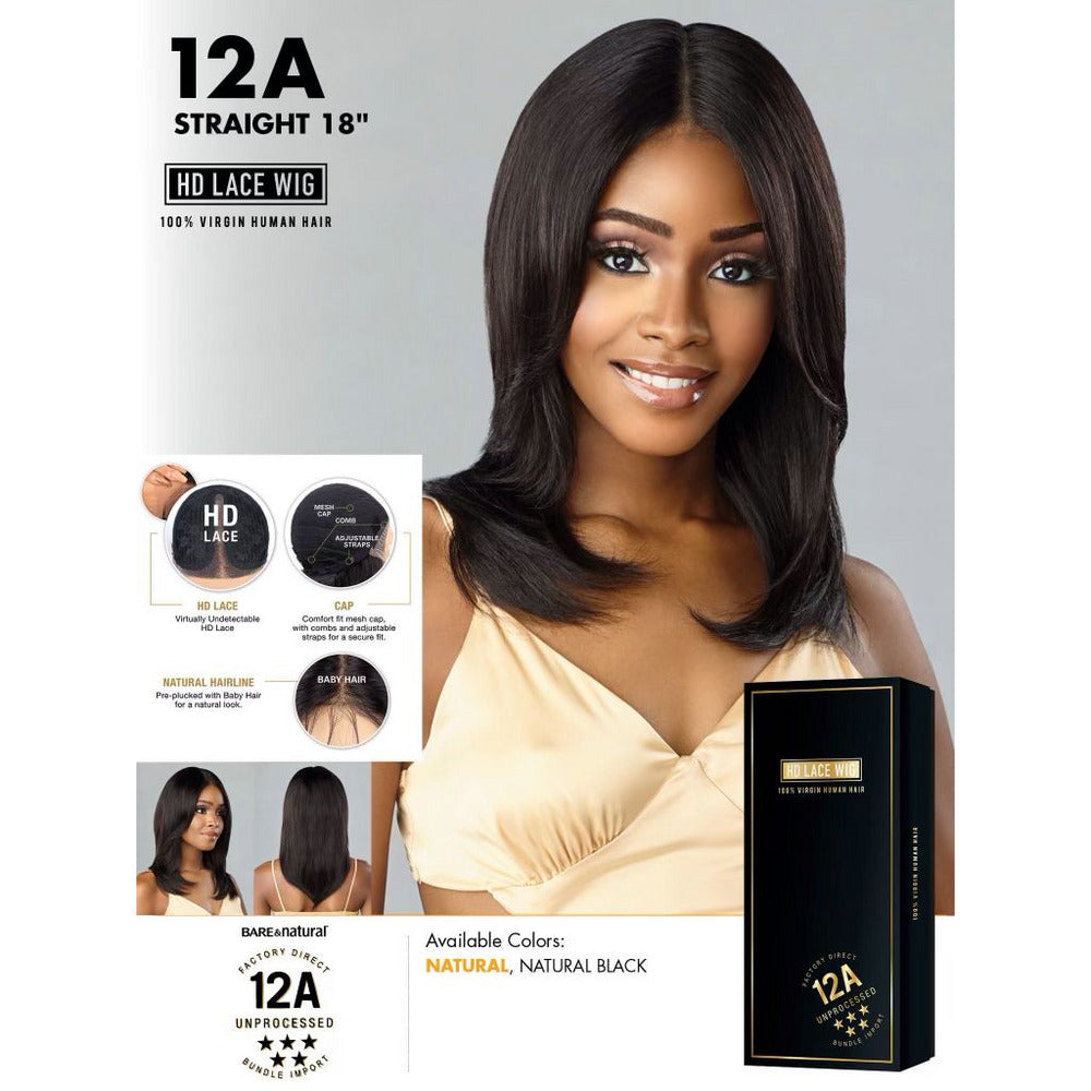 Sensationnel 12A 100% Virgin Human Hair HD Lace Wig - Straight 18"