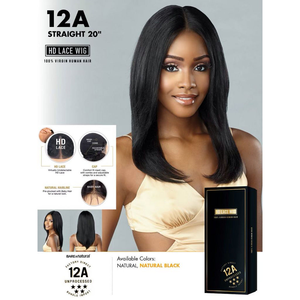 Sensationnel 12A 100% Virgin Human Hair HD Lace Wig - Straight 20"