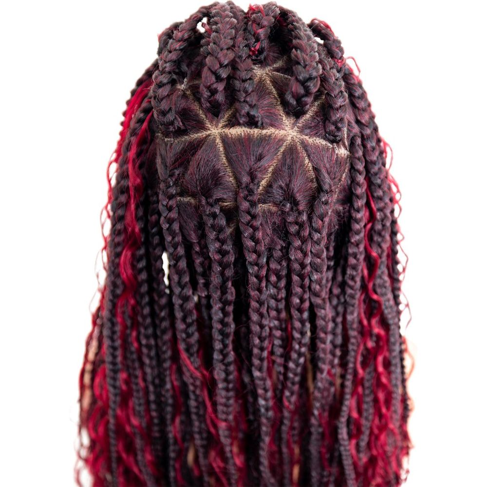 B & B Knotless Synthetic 100% Full HD Lace Wig - Triangle Bohemian Box Braid 32" - Beauty Exchange Beauty Supply