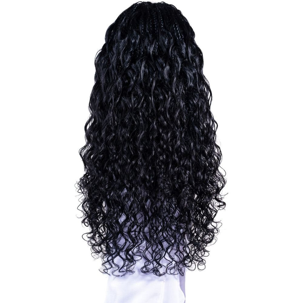B & B Knotless Synthetic Braided Full Lace Wig - Micro Bohemian Malaysian Wave - Beauty Exchange Beauty Supply