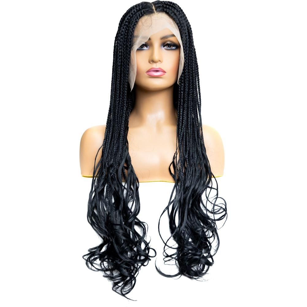 B & B Knotless Synthetic Braided Full Lace Wig - Micro Boho French Curl - Beauty Exchange Beauty Supply