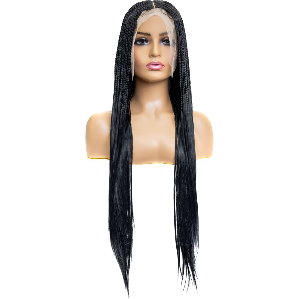 B & B Knotless Synthetic Braided Full Lace Wig - Micro Boho Silky Straight 30" - Beauty Exchange Beauty Supply