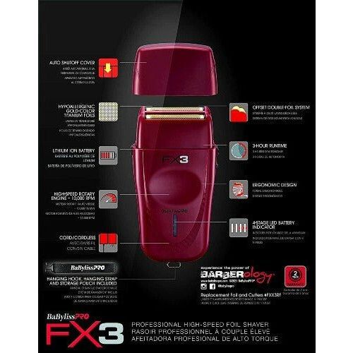 BaByliss PRO FX3 Double Foil Cordless Shaver - Beauty Exchange Beauty Supply