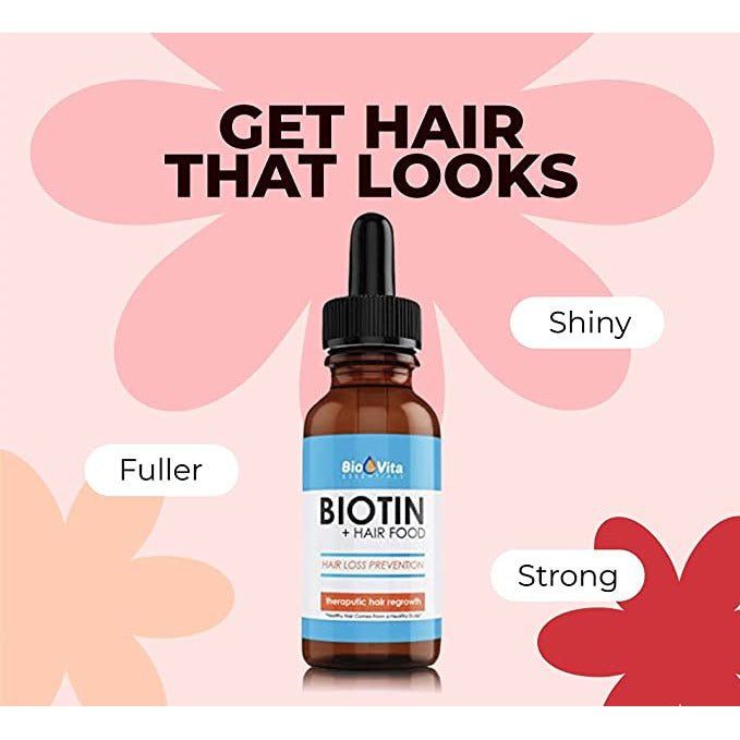 Biovita Essentials Biotin + Hair Food Theraputic Hair Regrowth Serum 2oz - Beauty Exchange Beauty Supply
