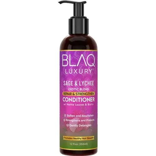 Blaq Luxury Sage & Lychee Repair and Strengthen Conditioner 12oz - Beauty Exchange Beauty Supply