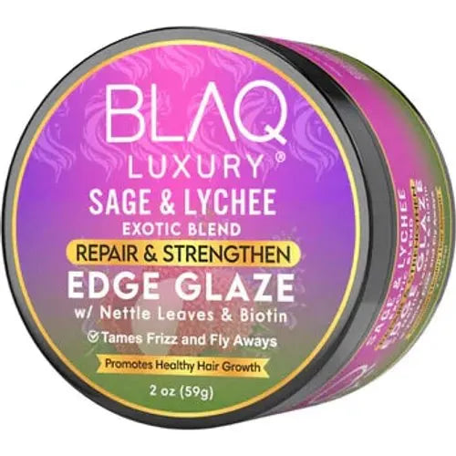 Blaq Luxury Sage & Lychee Repair and Strengthen Edge Glaze 2oz - Beauty Exchange Beauty Supply