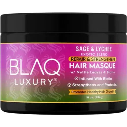 Blaq Luxury Sage & Lychee Repair and Strengthen Hair Masque 10oz - Beauty Exchange Beauty Supply