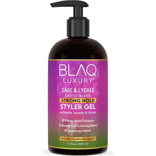 Blaq Luxury Sage & Lychee Strong Hold Styler Gel 12oz - Beauty Exchange Beauty Supply