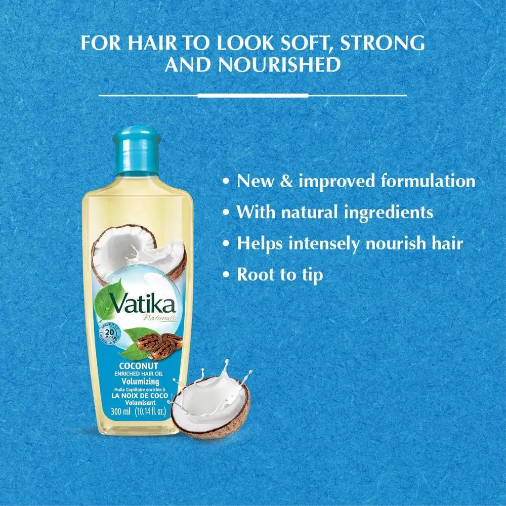 Dabur Vatika Naturals Enriched Hair Oil - Coconut - Beauty Exchange Beauty Supply