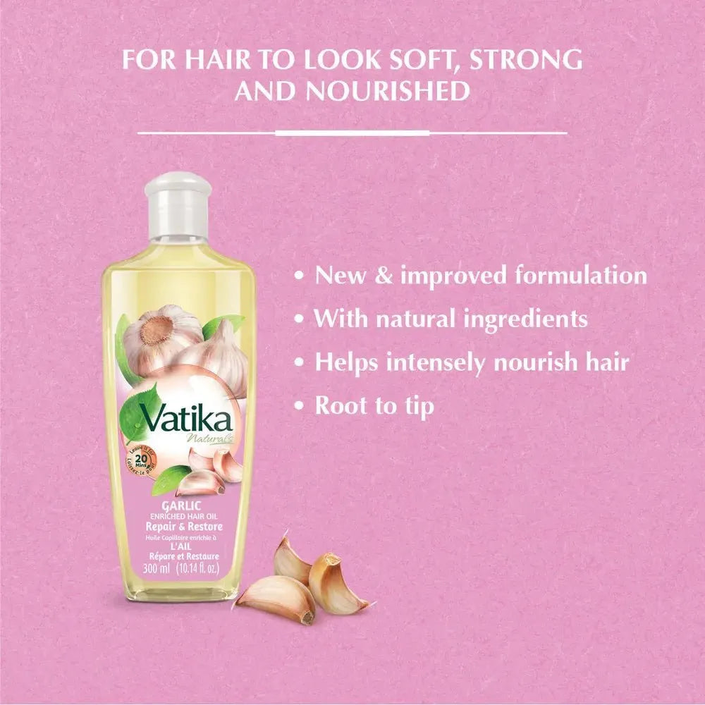 Dabur Vatika Naturals Enriched Hair Oil - Garlic - Beauty Exchange Beauty Supply