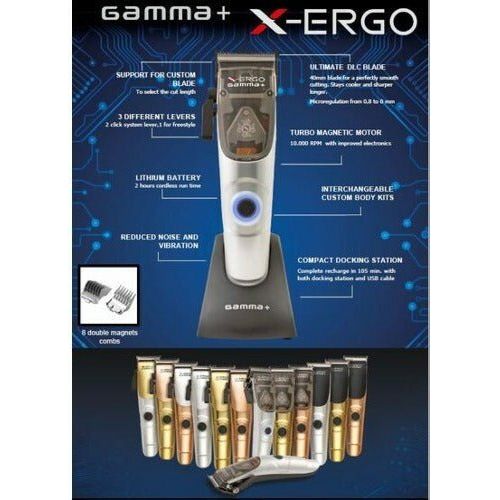 Gamma+ Professional X-ERGO Cordless Clipper - Beauty Exchange Beauty Supply