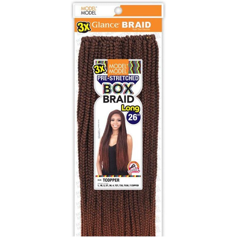Model Model Crochet Glance Braid - 3X PRESTRETCHED BOX BRAID 26" - Beauty Exchange Beauty Supply