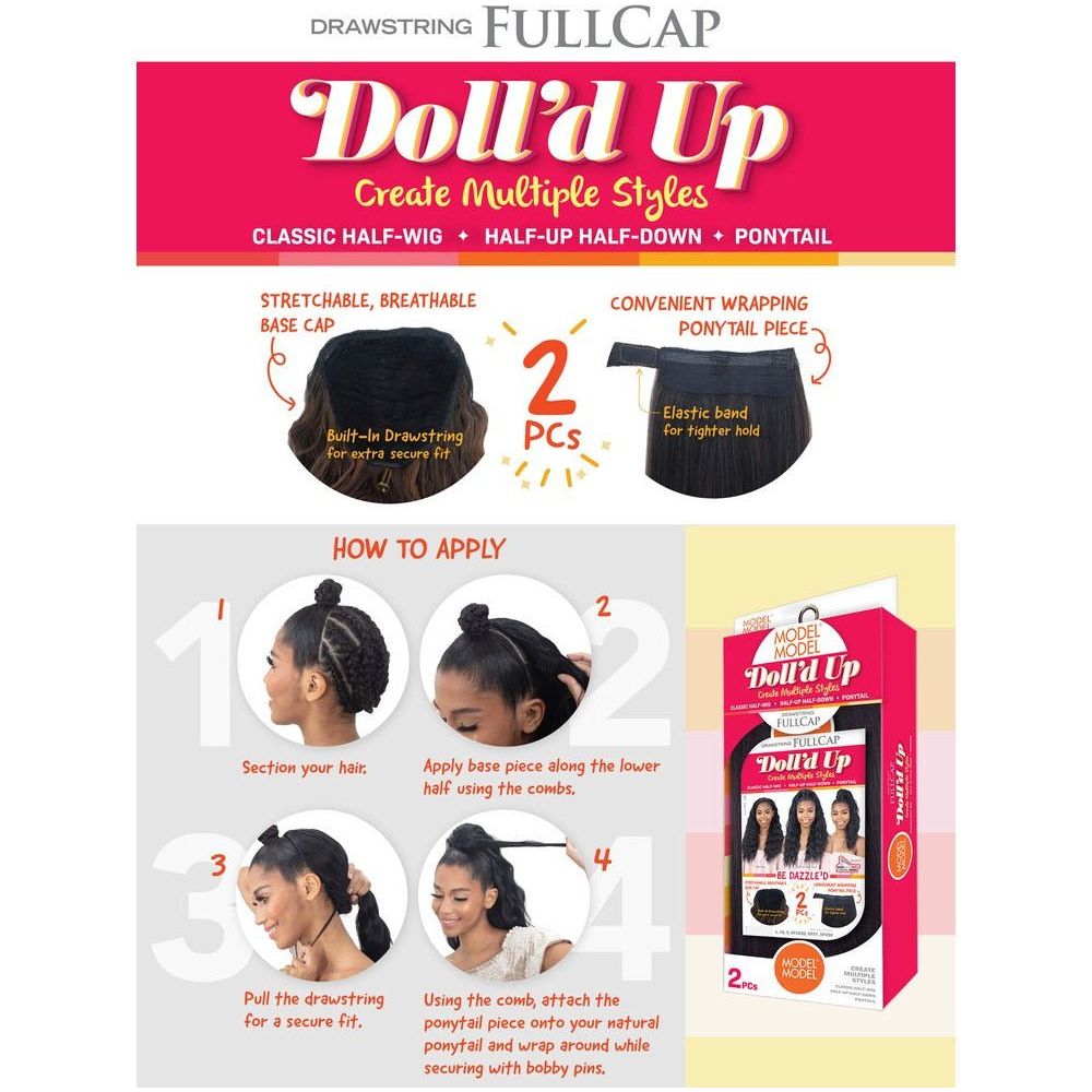 Model Model Doll'd Up Synthetic Drawstring Full Cap - Be Dazzle'd - Beauty Exchange Beauty Supply