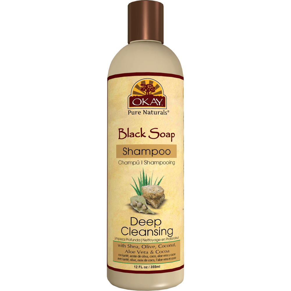 OKAY African Black Soap Shampoo 12 oz - Beauty Exchange Beauty Supply