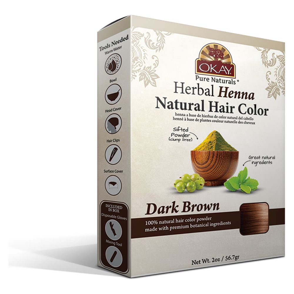 OKAY Herbal Henna Color - Dark Brown 50g - Beauty Exchange Beauty Supply