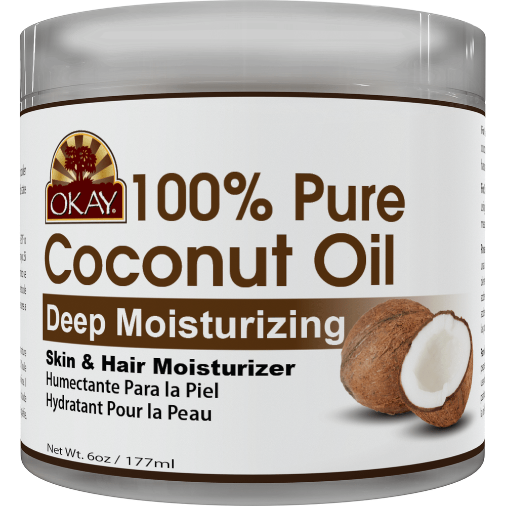 OKAY Pure Naturals 100% Coconut Oil for Hair and Skin Jar 6oz - Beauty Exchange Beauty Supply