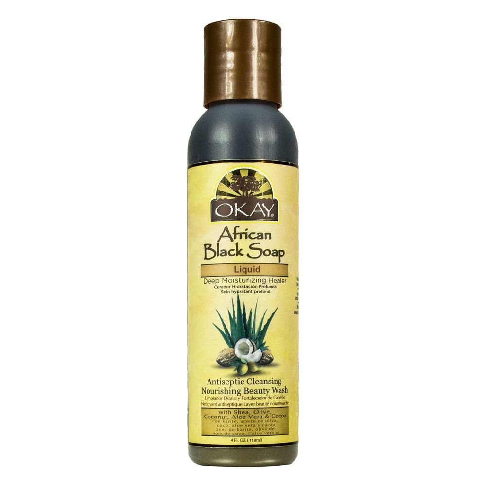 OKAY Pure Naturals African Black Soap Liquid - 4oz - Beauty Exchange Beauty Supply