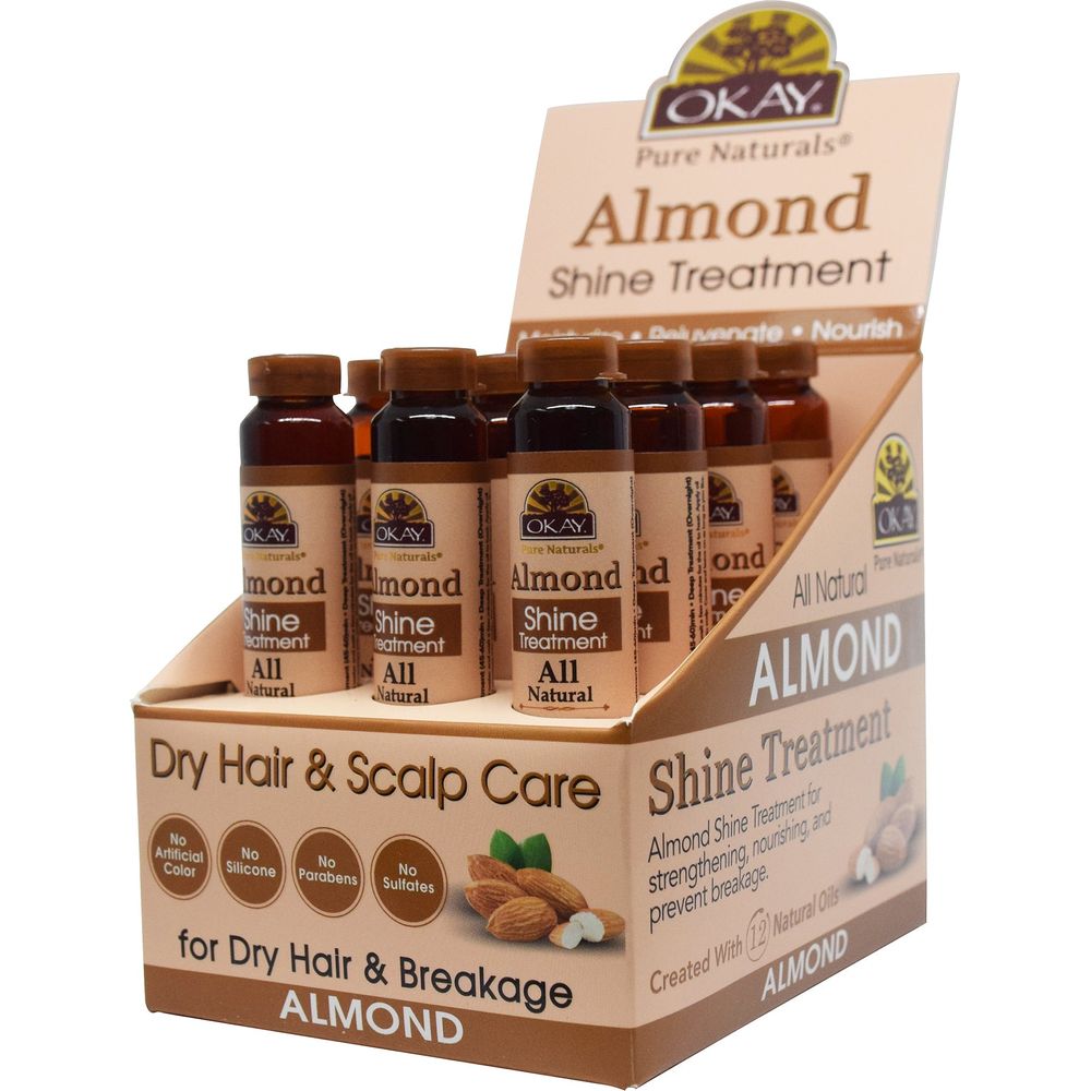 Okay Pure Naturals Almond Shine Treatment 0.6 oz - Beauty Exchange Beauty Supply