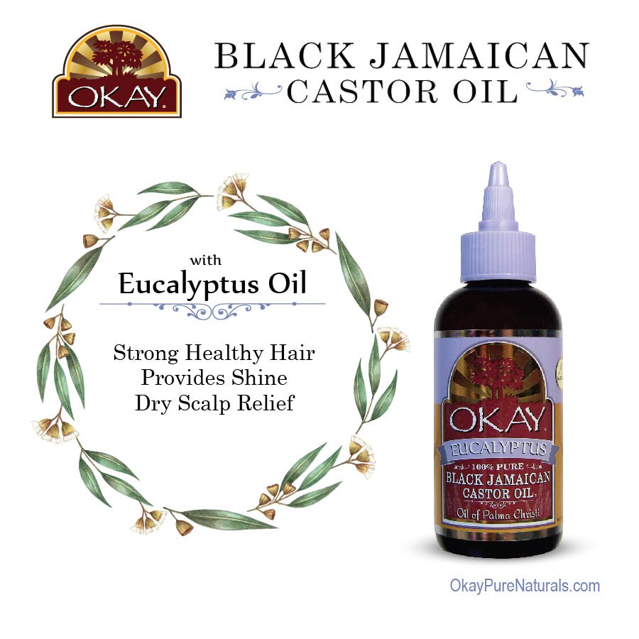 Okay Pure Naturals Black Jamaican Castor Oil with Eucalyptus 4 oz - Beauty Exchange Beauty Supply