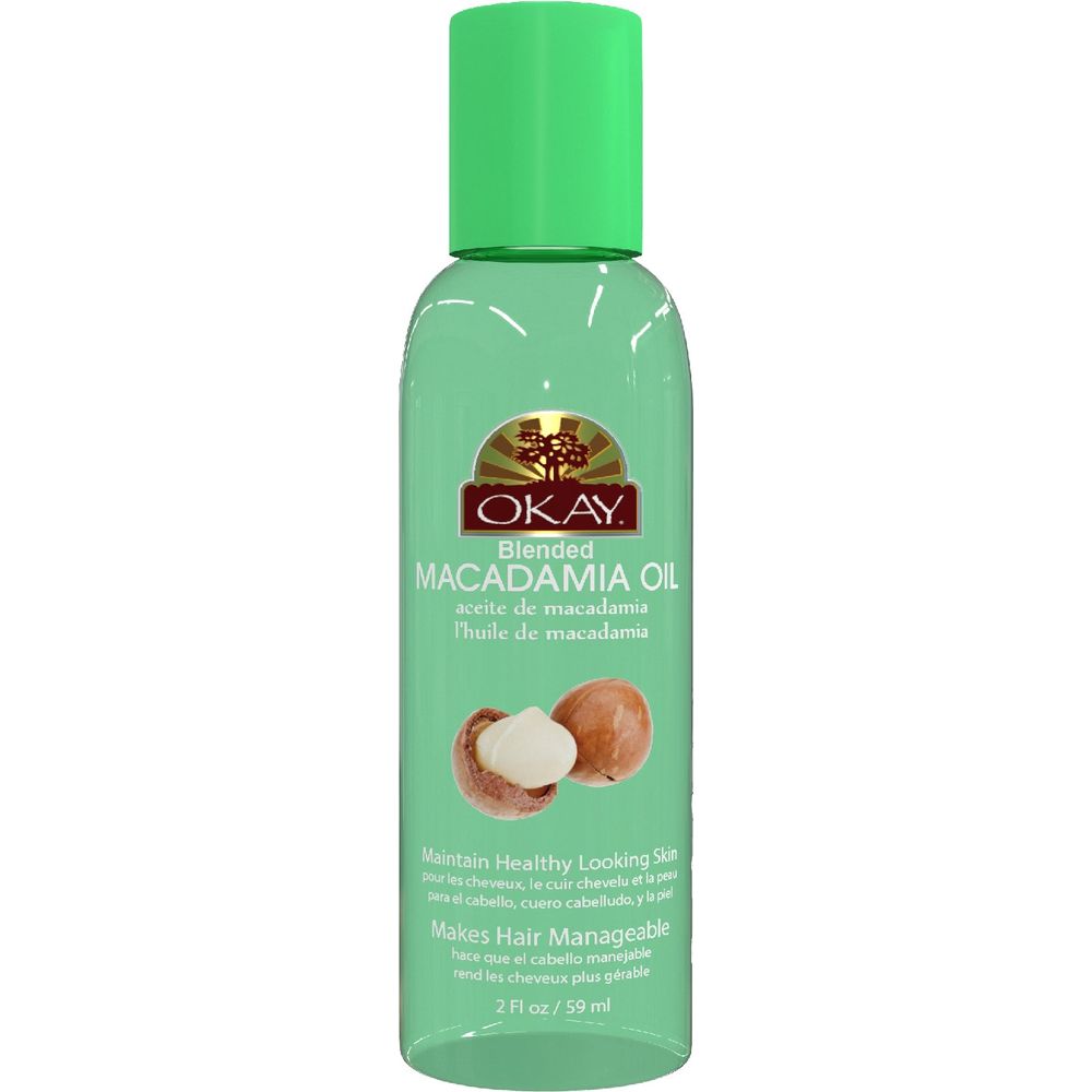 OKAY Pure Naturals MACADAMIA BLENDED OIL for HAIR & SKIN 2 Oz - Beauty Exchange Beauty Supply