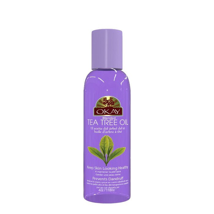 OKAY Pure Naturals TEA TREE BLENDED OIL for HAIR, SCALP & SKIN 4oz - Beauty Exchange Beauty Supply