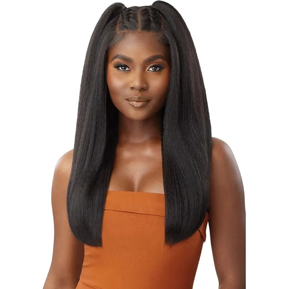 Outre 100% Human Hair Blend 5x5 HD Lace Closure Wig - Kinky Straight 24" - Beauty Exchange Beauty Supply
