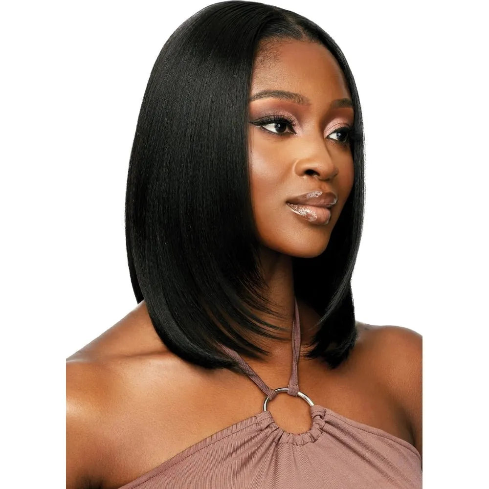 Outre 5x5 Lace Closure Wig Human Hair Blended Lace Closure Wig - NATURAL YAKI 14" - Beauty Exchange Beauty Supply