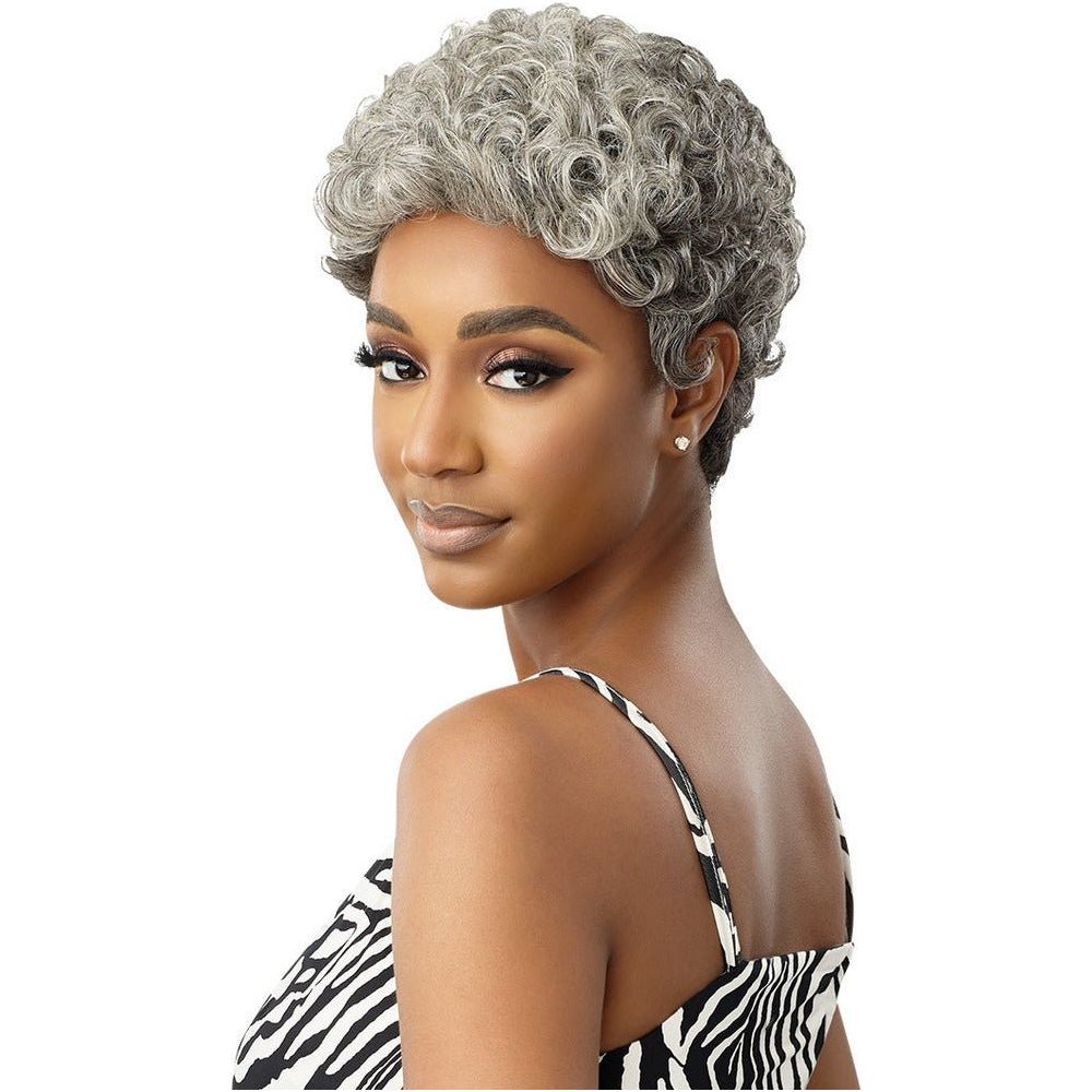 Outre Fab & Fly Cull Cap Wig Gray Glamour Human Hair Full Wig - Dina - Beauty Exchange Beauty Supply