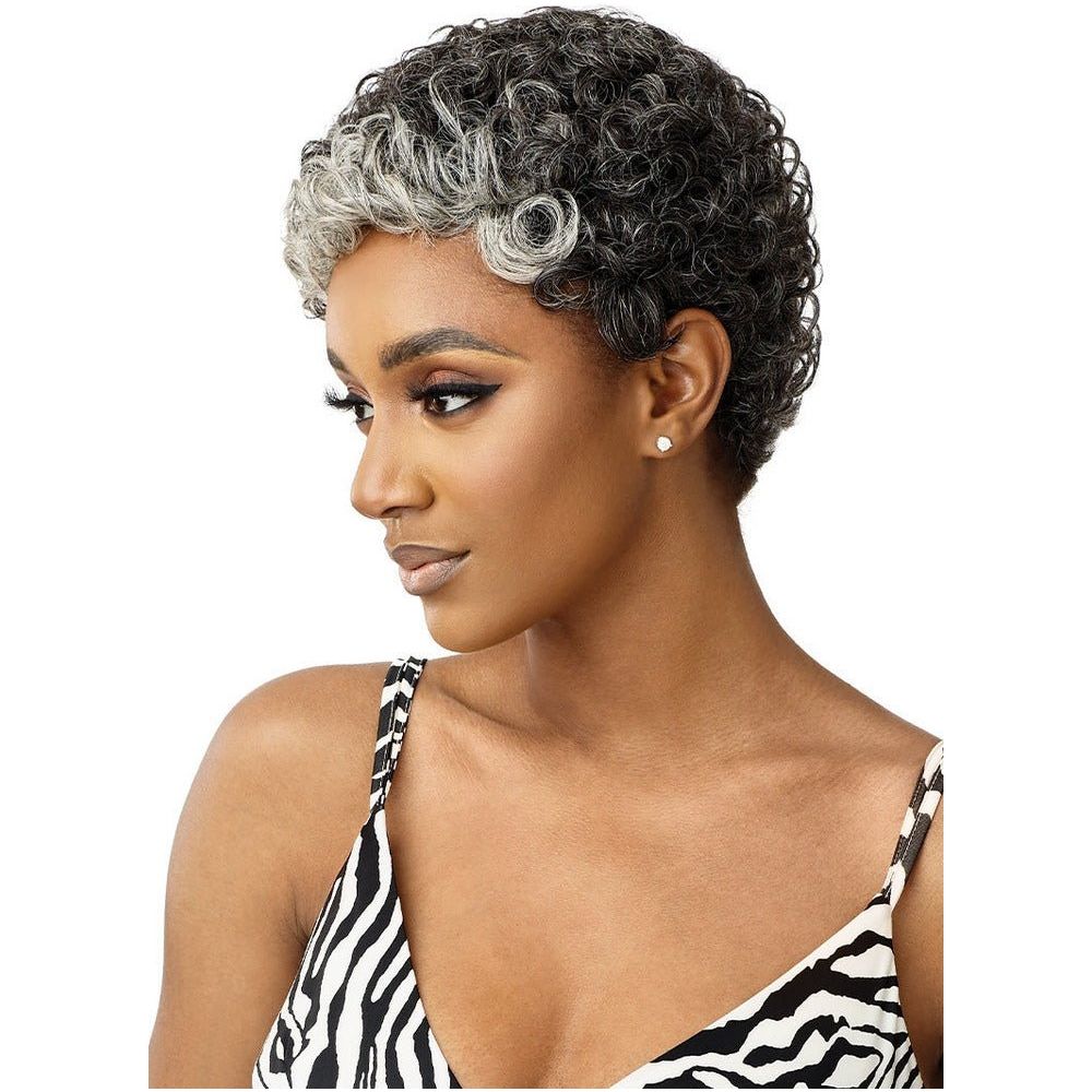 Outre Fab & Fly Cull Cap Wig Gray Glamour Human Hair Full Wig - Dina - Beauty Exchange Beauty Supply