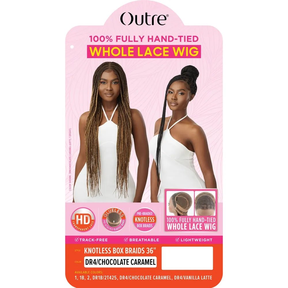 Outre Pre-Braided 100% Fully Hand-Tied Whole Lace Wig - Knotless Box Braids 36'' - Beauty Exchange Beauty Supply