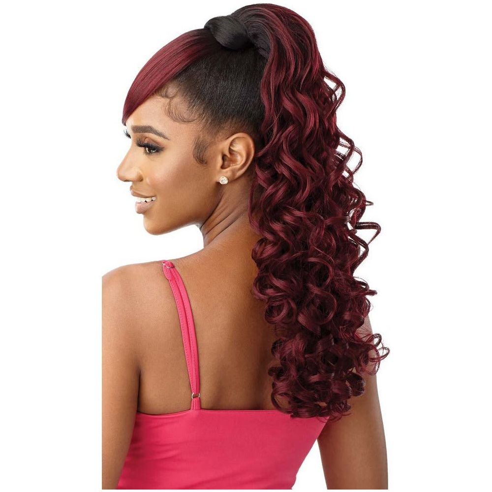Aisaide High Puff Afro Ponytail with Bangs Drawstring Short Kinky Curly  Drawstring Ponytail Extension Synthetic Clip in Mohawk Ponytail Bun with  Bangs Wrap Updo Clip in Hair Extensions with Six Clips 1B