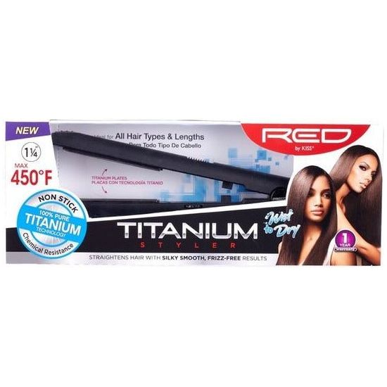 Red by Kiss 1 1/4" Titanium Styler Flat Iron - Beauty Exchange Beauty Supply