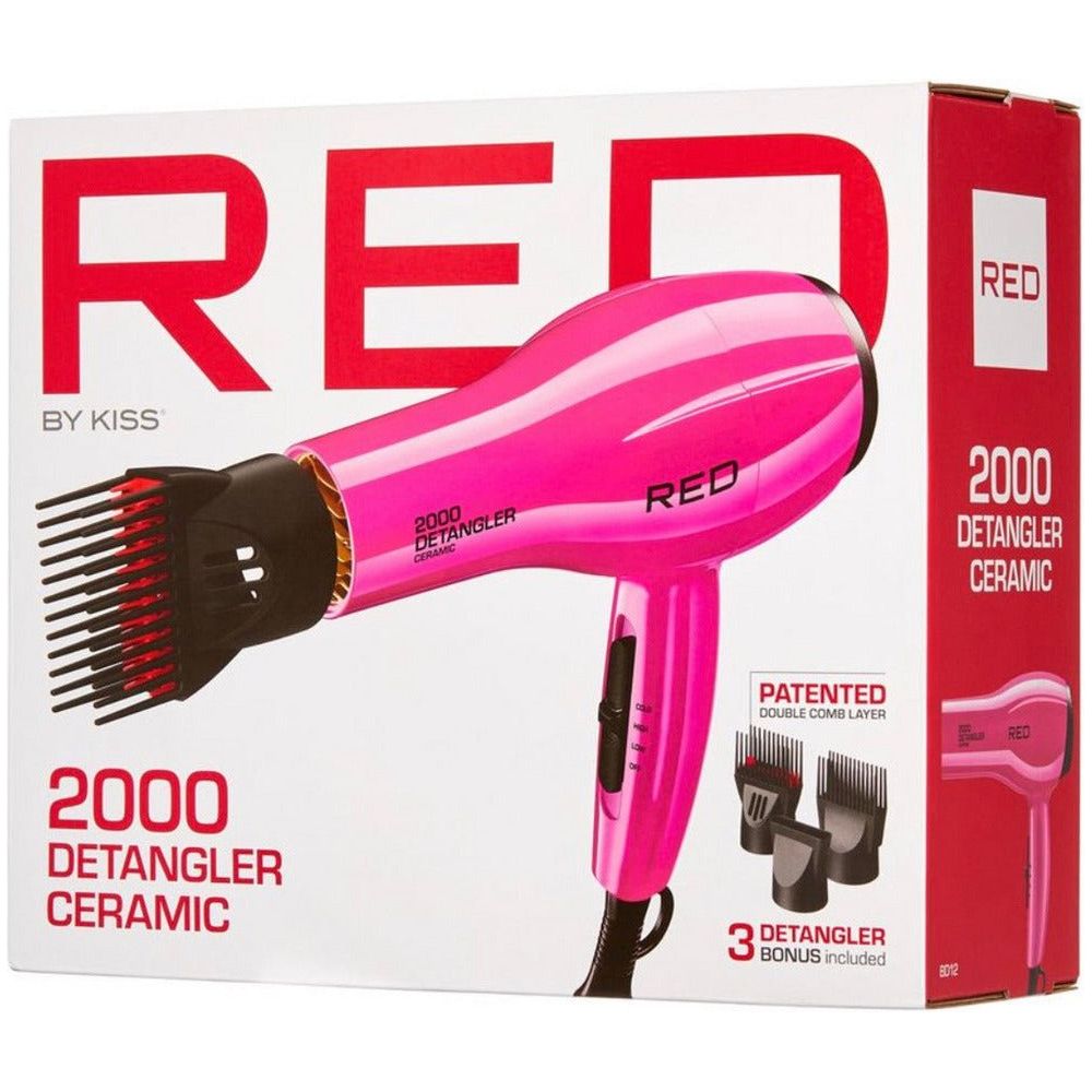 Red by Kiss Ceramic 2000 Detangler Hair Dryer - Pink - Beauty Exchange Beauty Supply