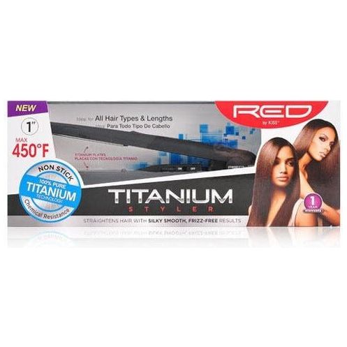 Red by Kiss Titanium Styler Flat Iron 1" - Beauty Exchange Beauty Supply
