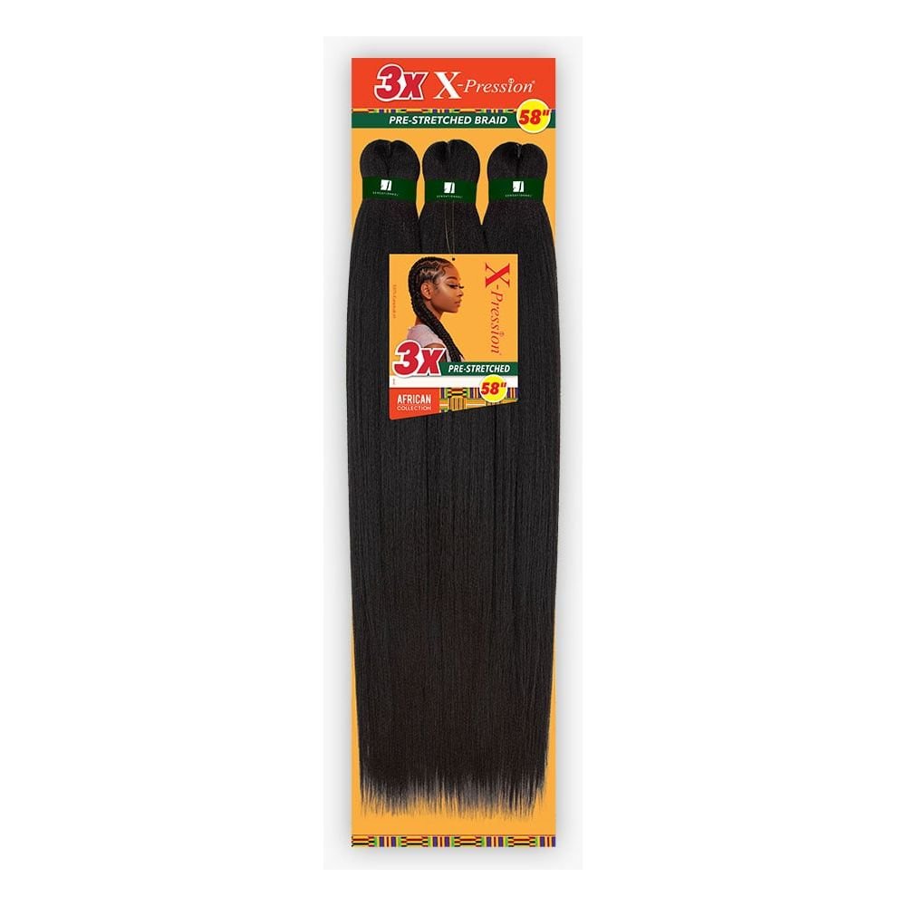 Sensationnel 3X X-pression Pre-Stretched Braiding Hair - 58" - Beauty Exchange Beauty Supply