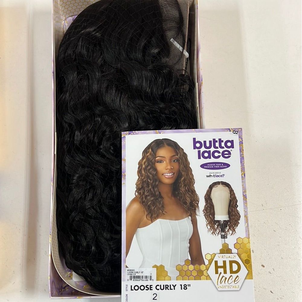 Sensationnel Butta Lace Human Hair Blend HD Lace Front Wig - Loose Curly 18" - Beauty Exchange Beauty Supply