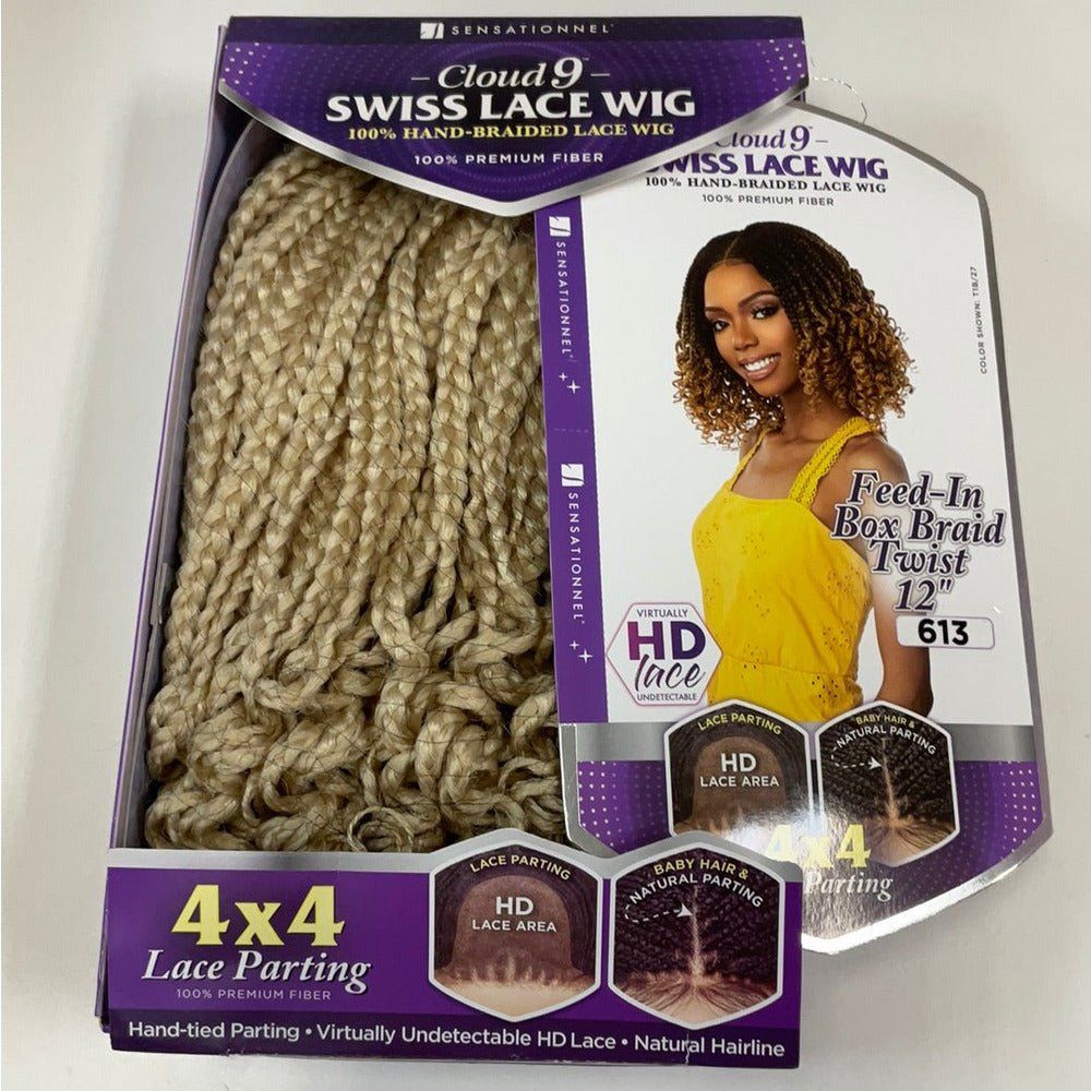 Sensationnel Cloud 9 4x4 Braided Lace Wig - Feed-In Box Braid Twist 12" - Beauty Exchange Beauty Supply