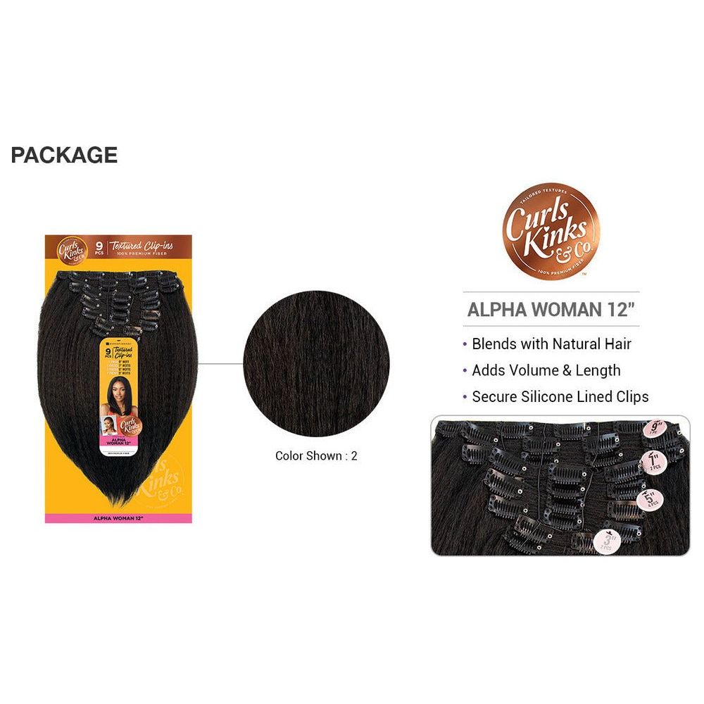 Sensationnel Curls & Kinks Co Synthetic Clip-Ins - Alpha Woman 12" - Beauty Exchange Beauty Supply
