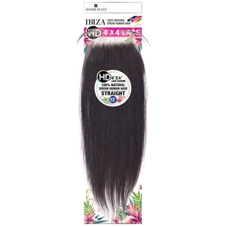 Shake N Go Ibiza 100% Virgin Human Hair 4x4 HD Lace Closure - Straight 10" - Beauty Exchange Beauty Supply