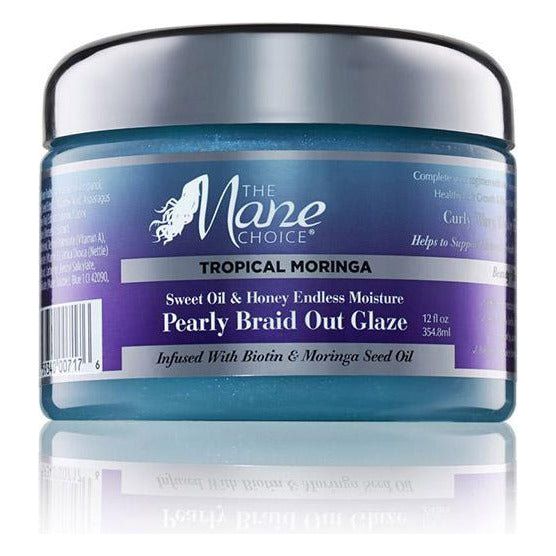 The Mane Choice Tropical Moringa Sweet Oil & Honey Endless Moisture Pearly Braid Out Glaze 12oz - Beauty Exchange Beauty Supply